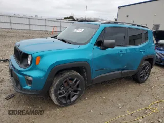 2021 Jeep Renegade Latitude with VIN ZACNJDBB7MPN33405, listed as a Copart auction lot 53701015 with 57,737 mi miles and Salvage title. Bid and sale history available at DreamBid. Image 1.