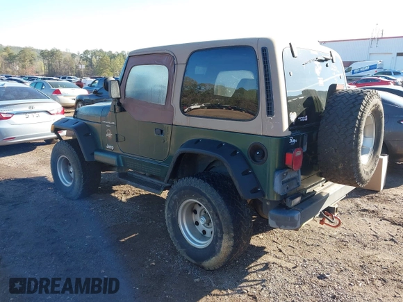 2000 Jeep Wrangler Sahara with VIN 1J4FA59S2YP734290, listed as a IAAI auction lot 41874866 with 201,036 mi miles. Bid and sale history available at carsss.com. Image 3.
