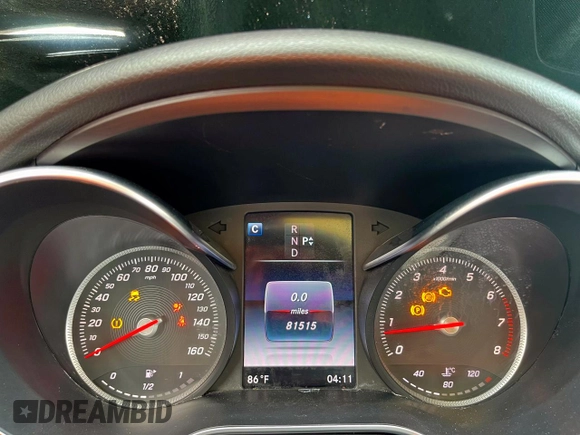 2018 Mercedes-Benz C 300 with VIN 55SWF4JB6JU245144, listed as a Copart auction lot 61415265 with 81,515 mi miles and Salvage title. Bid and sale history available at DreamBid. Image 9.