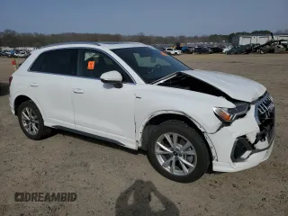 2023 Audi Q3 S line Premium with VIN WA1DECF38P1040315, listed as a Copart auction lot 48264235 with 53,683 mi miles and Salvage title. Bid and sale history available at DreamBid. Image 4.