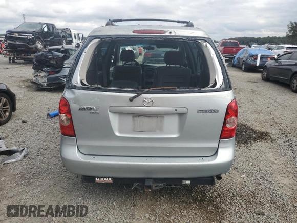 2002 Mazda MPV LX with VIN JM3LW28J320305099, listed as a Copart auction lot 83457404 with 135,020 mi miles and Salvage Title. Bid and sale history available at carsss.com. Image 6.