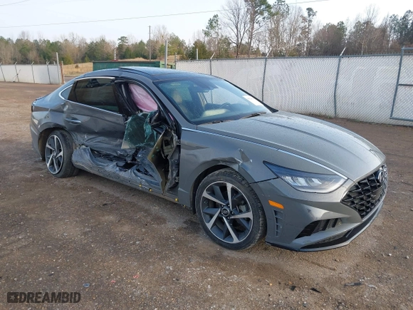2023 Hyundai Sonata SEL Plus with VIN KMHL44J25PA276957, listed as a IAAI auction lot 41526596 with 38,496 mi miles. Bid and sale history available at carsss.com. Image 1.