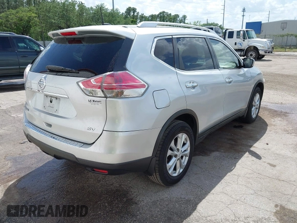 2015 Nissan Rogue S with VIN KNMAT2MT1FP502091, listed as a IAAI auction lot 41940559 with 360,915 mi miles and . Bid and sale history available at DreamBid. Image 4.