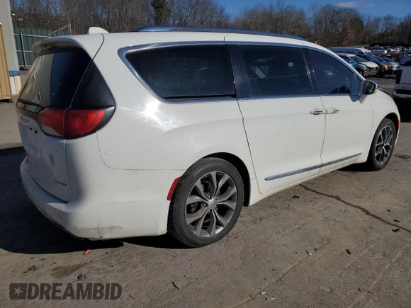 2017 Chrysler Pacifica Limited with VIN 2C4RC1GGXHR837881, listed as a Copart auction lot 43140345 with 296,374 mi miles and Salvage Title. Bid and sale history available at DreamBid. Image 3.