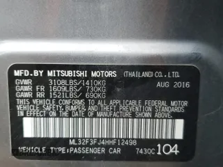 2017 Mitsubishi Mirage ES z VIN ML32F3FJ4HHF12498, wystawiony jako Copart lot #51425835 z przebiegiem 70 800 mil mil oraz Szkody całkowita. Historia ofert i sprzedaży dostępna na DreamBid. Obrazek 13.