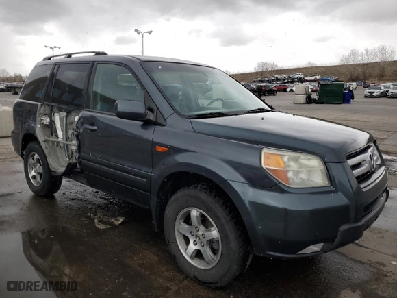 2006 Honda Pilot EX-L with VIN 2HKYF18596H504694, listed as a Copart auction lot 51646995 with 205,258 mi miles and Salvage Title. Bid and sale history available at carsss.com. Image 4.