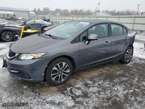 2013 Honda Civic Sdn EX with VIN 2HGFB2F84DH504261, listed as a Copart auction lot 45154155 with 96,629 mi miles and Salvage Title. Bid and sale history available at carsss.com. Image 1.