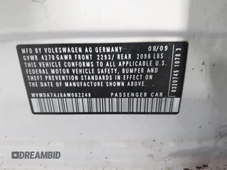 2010 Volkswagen Golf с VIN WVWDA7AJ8AW082248, выставлен на аукционе IAAI как лот 42484551 с пробегом 121 632 миль миль и . История ставок и продаж доступна на DreamBid. Изображение 9.