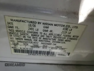 2007 Nissan Maxima 3.5 SL with VIN 1N4BA41E57C814652, listed as a Copart auction lot 78513034 with 164,502 mi miles and Salvage Title. Bid and sale history available at carsss.com. Image 12.