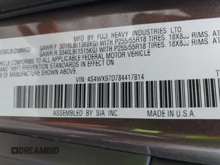 2008 Subaru Tribeca Limited z VIN 4S4WX97D784417814, wystawiony jako IAAI lot #41615340 z przebiegiem 281 939 mil mil oraz . Historia ofert i sprzedaży dostępna na DreamBid. Obrazek 9.
