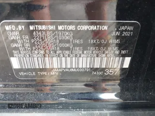 2021 Mitsubishi Outlander SE with VIN JA4APVAU8MU030791, listed as a IAAI auction lot 42279562 with 43,728 mi miles and . Bid and sale history available at DreamBid. Image 9.