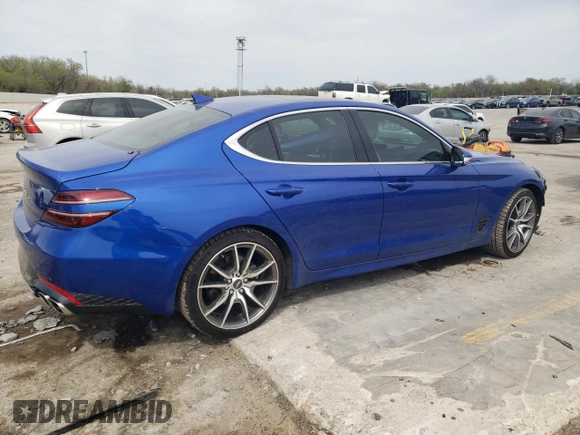 2022 Genesis G70 2.0T with VIN KMTG34TA2NU087158, listed as a Copart auction lot 51436075 with 30,069 mi miles and Salvage Title. Bid and sale history available at carsss.com. Image 3.
