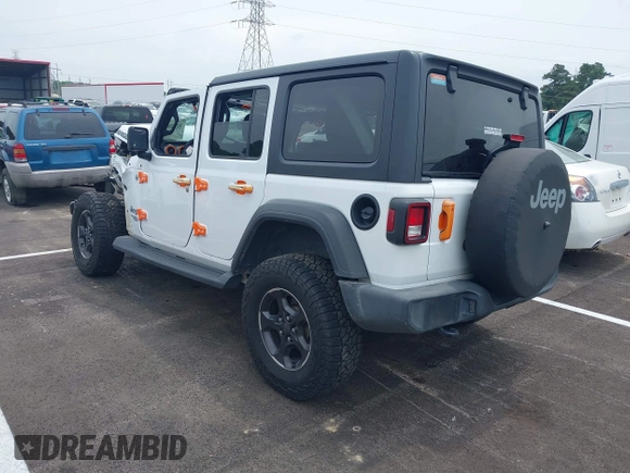 2021 Jeep Wrangler Unlimited Sport S z VIN 1C4HJXDN1MW648061, wystawiony jako IAAI lot #42426882 z przebiegiem 99 008 mil mil oraz . Historia ofert i sprzedaży dostępna na DreamBid. Obrazek 3.