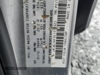 2012 Mazda 3 GX with VIN JM1BL1KF0C1598323, listed as a Copart auction lot 88100315 with Not Provided miles and Clean Title. Bid and sale history available at carsss.com. Image 12.