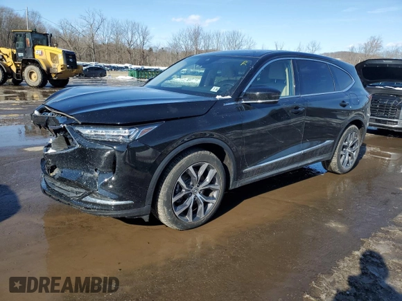 2023 Acura MDX w/Technology Package with VIN 5J8YE1H45PL035564, listed as a Copart auction lot 43819415 with 16,166 mi miles and Salvage Title. Bid and sale history available at carsss.com. Image 1.