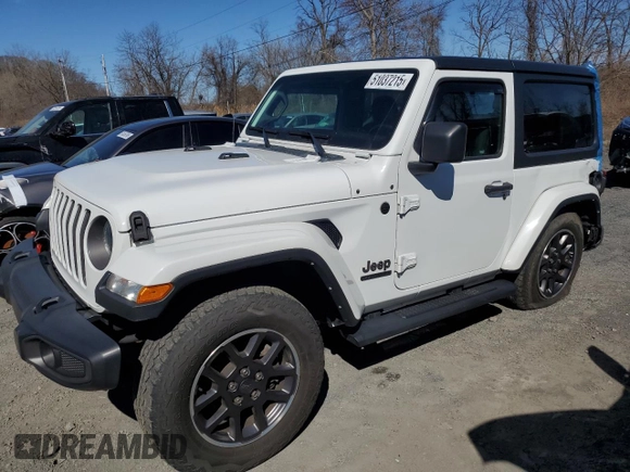 2021 Jeep Wrangler 80th Anniversary with VIN 1C4GJXAN5MW595297, listed as a Copart auction lot 51037215 with 62,429 mi miles and Salvage Title. Bid and sale history available at DreamBid. Image 1.