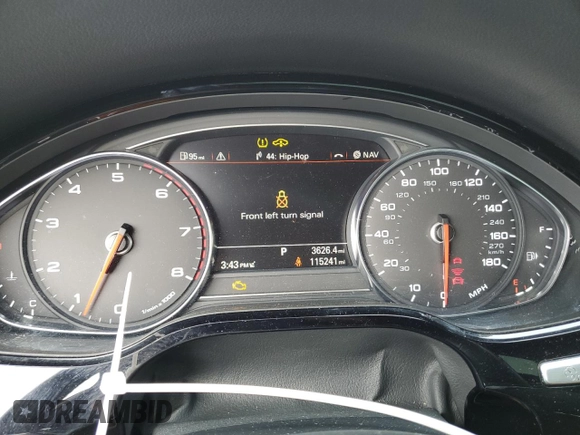 2015 Audi A8 L 4.0T with VIN WAU32AFD1FN000783, listed as a Copart auction lot 89306805 with 115,241 mi miles and Salvage Title. Bid and sale history available at carsss.com. Image 9.
