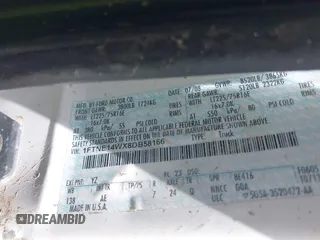 2008 Ford Econoline Cargo Commercial with VIN 1FTNE14WX8DB58166, listed as a IAAI auction lot 41758434 with Not provided miles and . Bid and sale history available at DreamBid. Image 9.