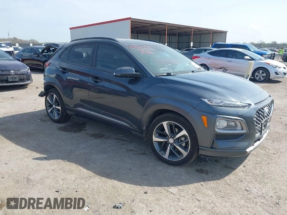 2021 Hyundai Kona Ultimate with VIN KM8K53A50MU601084, listed as a IAAI auction lot 41900099 with 56,171 mi miles. Bid and sale history available at carsss.com. Image 1.