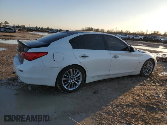 2017 Infiniti Q50 Red Sport 400 with VIN JN1FV7AR9HM870239, listed as a Copart auction lot 46320325 with 75,150 mi miles and Clean Title. Bid and sale history available at carsss.com. Image 3.