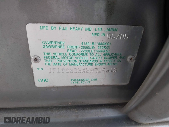 2006 Subaru Forester X z VIN JF1SG636X6H719618, wystawiony jako IAAI lot #42772912 z przebiegiem 69 284 mil mil oraz . Historia ofert i sprzedaży dostępna na DreamBid. Obrazek 9.