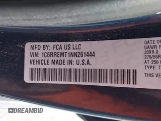 2022 Ram 1500 Big Horn with VIN 1C6RREMT1NN261444, listed as a IAAI auction lot 41811390 with 68,383 mi miles. Bid and sale history available at carsss.com. Image 9.
