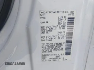 2020 Nissan NV Cargo SV z VIN 1N6BF0LY3LN811787, wystawiony jako IAAI lot #41826864 z przebiegiem 66 237 mil mil oraz . Historia ofert i sprzedaży dostępna na DreamBid. Obrazek 9.
