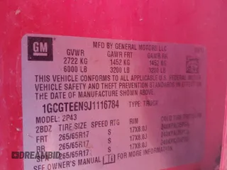 2018 Chevrolet Colorado 4WD ZR2 with VIN 1GCGTEEN9J1116784, listed as a Copart auction lot 88599785 with 0 mi miles and Salvage Title. Bid and sale history available at carsss.com. Image 12.