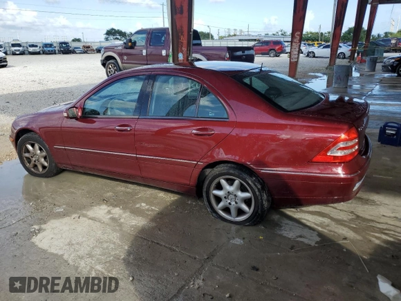 2002 Mercedes-Benz C with VIN WDBRF61JX2E002763, listed as a Copart auction lot 80010164 with 56,332 mi miles and Clean Title. Bid and sale history available at carsss.com. Image 2.