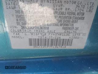 2015 Nissan Note SV with VIN 3N1CE2CP7FL367818, listed as a IAAI auction lot 41628670 with 237,421 mi miles and . Bid and sale history available at DreamBid. Image 9.