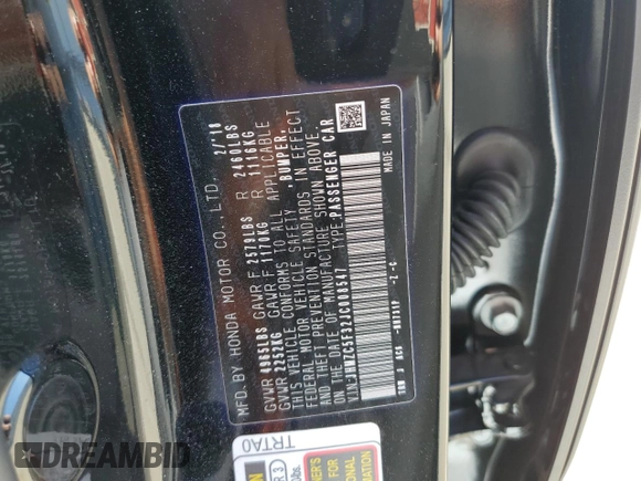 2018 Honda Clarity Plug-In Hybrid Touring with VIN JHMZC5F32JC008547, listed as a Copart auction lot 67163064 with 77,870 mi miles and Salvage Title. Bid and sale history available at carsss.com. Image 14.