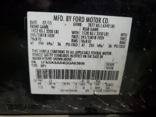 2016 Ford Utility Police Interceptor with VIN 1FM5K8AR4GGA63806, listed as a Copart auction lot 80040954 with 167,168 mi miles and Salvage Title. Bid and sale history available at carsss.com. Image 13.