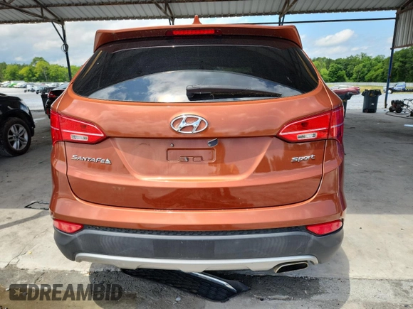 2014 Hyundai Santa Fe with VIN 5XYZT3LB4EG145430, listed as a Copart auction lot 58554075 with 38,690 mi miles and Salvage title. Bid and sale history available at DreamBid. Image 6.