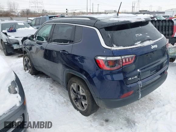 2021 Jeep Compass Limited with VIN 3C4NJDCB3MT594308, listed as a IAAI auction lot 41260655 with 79,990 mi miles and . Bid and sale history available at DreamBid. Image 3.