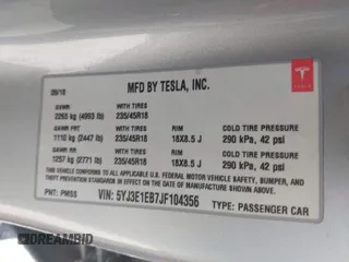 2018 Tesla Model 3 Long Range Battery with VIN 5YJ3E1EB7JF104356, listed as a IAAI auction lot 41936961 with 90,932 mi miles and . Bid and sale history available at DreamBid. Image 9.
