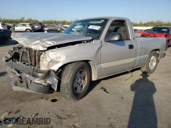 2004 Chevrolet Silverado 1500 LS with VIN 1GCEC14V24Z321550, listed as a Copart auction lot 75447474 with 165,225 mi miles and Salvage Title. Bid and sale history available at carsss.com. Image 1.