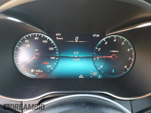 2023 Mercedes-Benz C 300 with VIN W1KWJ8DB2PG125672, listed as a Copart auction lot 61200474 with 11,699 mi miles and Salvage Title. Bid and sale history available at DreamBid. Image 9.