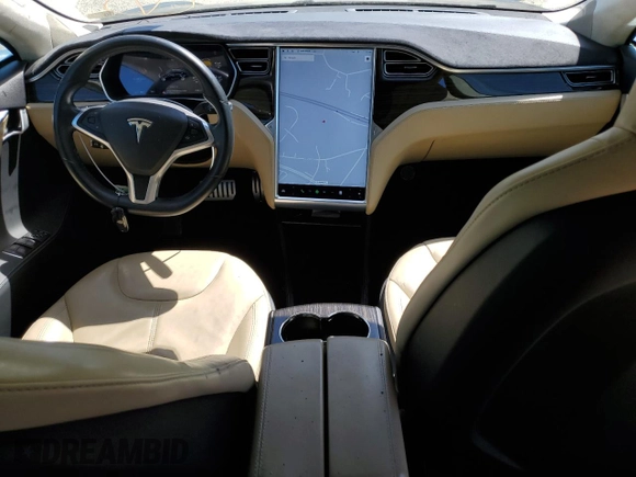 2014 Tesla Model S 60 with VIN 5YJSA1H10EFP52850, listed as a Copart auction lot 54321805 with 58,031 mi miles and Salvage Title. Bid and sale history available at DreamBid. Image 8.