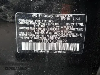 2025 Subaru Forester Premium with VIN JF2SLDDCXSH508638, listed as a Copart auction lot 57201385 with 7,737 mi miles and Salvage title. Bid and sale history available at DreamBid. Image 13.