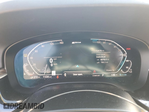 2020 BMW 5 Series 530e with VIN WBAJA9C00LB399824, listed as a Copart auction lot 45011365 with 52,678 mi miles and Salvage Title. Bid and sale history available at DreamBid. Image 9.
