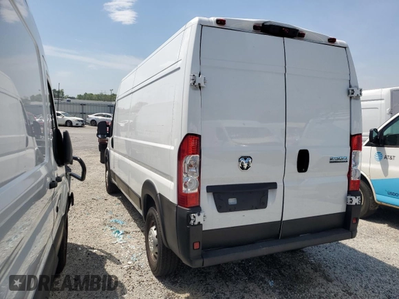 2023 Ram ProMaster Cargo with VIN 3C6LRVDG7PE524438, listed as a Copart auction lot 55186355 with 19,447 mi miles and Salvage Title. Bid and sale history available at carsss.com. Image 2.