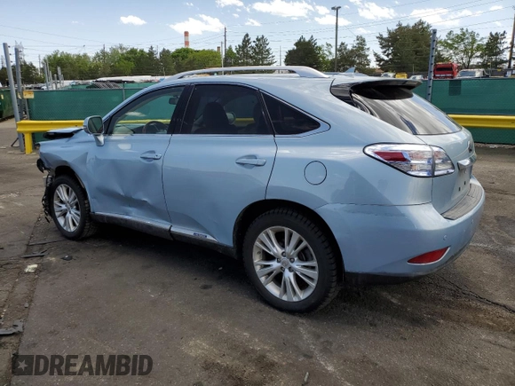 2011 Lexus RX 450h with VIN JTJBC1BAXB2033040, listed as a Copart auction lot 56920005 with 102,791 mi miles and Salvage title. Bid and sale history available at DreamBid. Image 2.