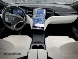 2017 Tesla Model S 100D with VIN 5YJSA1E20HF190126, listed as a Copart auction lot 60087655 with 42,025 mi miles and Salvage title. Bid and sale history available at DreamBid. Image 8.