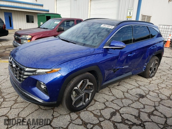 2023 Hyundai Tucson Limited with VIN 5NMJE3AE0PH240970, listed as a Copart auction lot 86418974 with 18,313 mi miles and Salvage title. Bid and sale history available at DreamBid. Image 1.