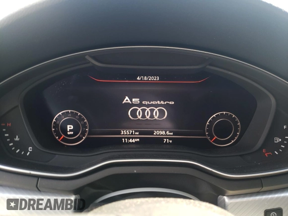 2018 Audi A5 Sportback Premium Plus with VIN WAUENCF56JA007314, listed as a Copart auction lot 47826323 with 35,571 mi miles. Bid and sale history available at carsss.com. Image 9.