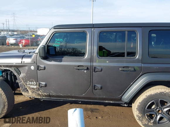 2018 Jeep Wrangler Unlimited Sport S with VIN 1C4HJXDN0JW255003, listed as a IAAI auction lot 41528394 with 55,660 mi miles and . Bid and sale history available at DreamBid. Image 15.