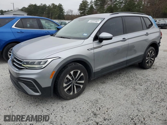 2023 Volkswagen Tiguan S with VIN 3VVRB7AX0PM107824, listed as a Copart auction lot 83444374 with 28,588 mi miles and Salvage title. Bid and sale history available at DreamBid. Image 1.