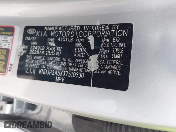 2018 Kia Soul + with VIN KNDJP3A5XJ7510330, listed as a IAAI auction lot 41618883 with 116,114 mi miles and . Bid and sale history available at DreamBid. Image 9.
