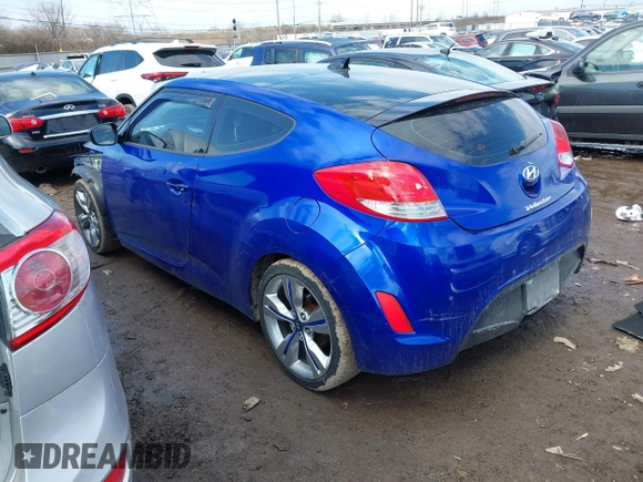2013 Hyundai Veloster w/Black Int with VIN KMHTC6ADXDU170420, listed as a IAAI auction lot 41655443 with 157,800 mi miles and . Bid and sale history available at DreamBid. Image 3.