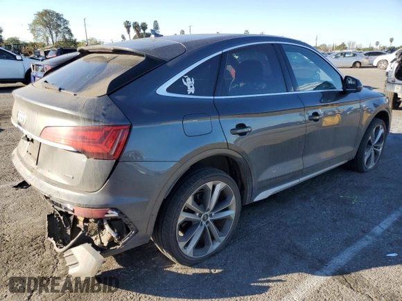 2021 Audi Q5 Sportback Premium Plus with VIN WA15AAFY8M2111910, listed as a Copart auction lot 46950345 with 79,594 mi miles and Salvage title. Bid and sale history available at DreamBid. Image 3.